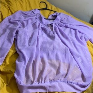 NEW YORK & COMPANY WOMENS LILAC BLOUSE SIZE XL